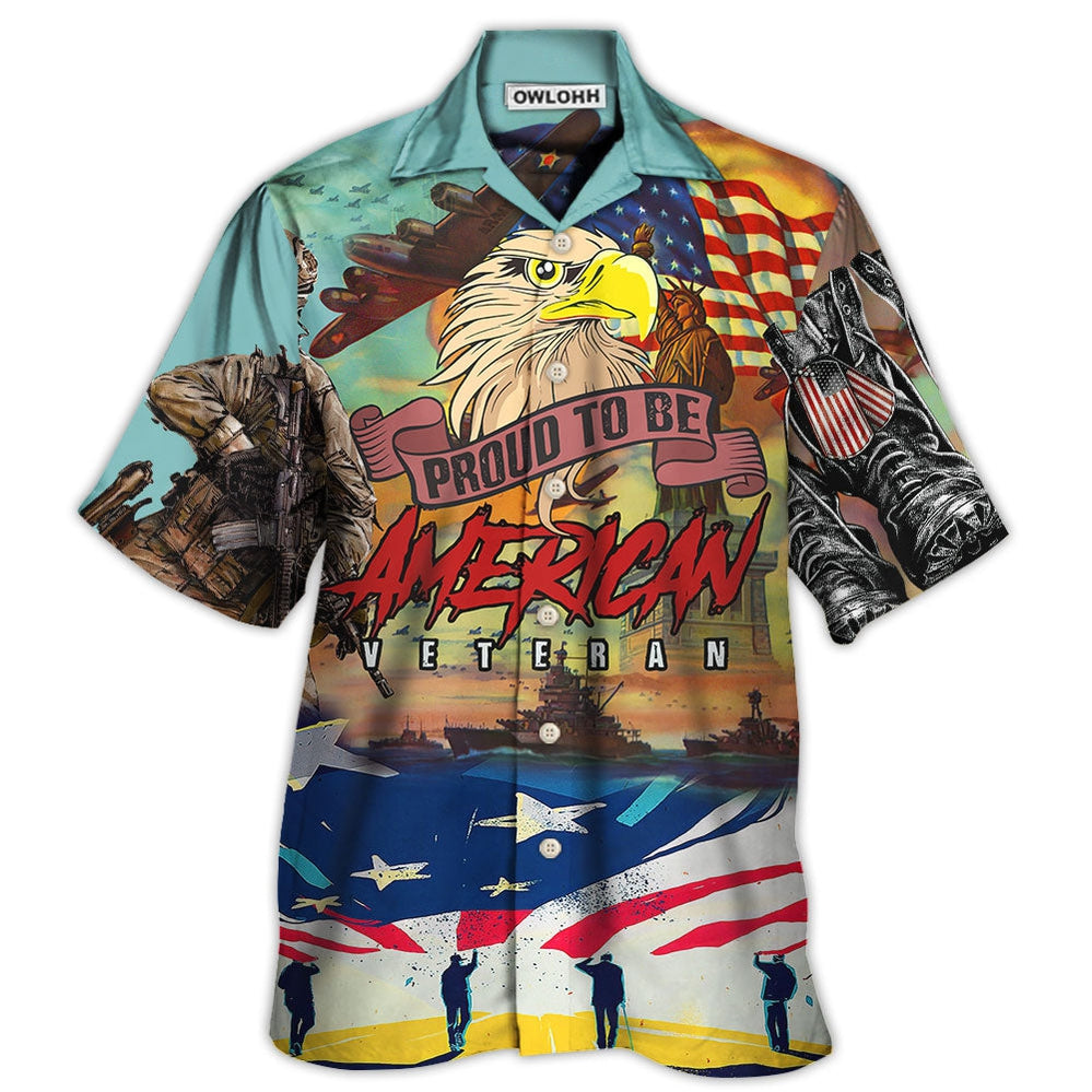 Veteran Proud To Be An American Freedom And Eagle Style – Hawaiian Shirt  – Owl Ohh