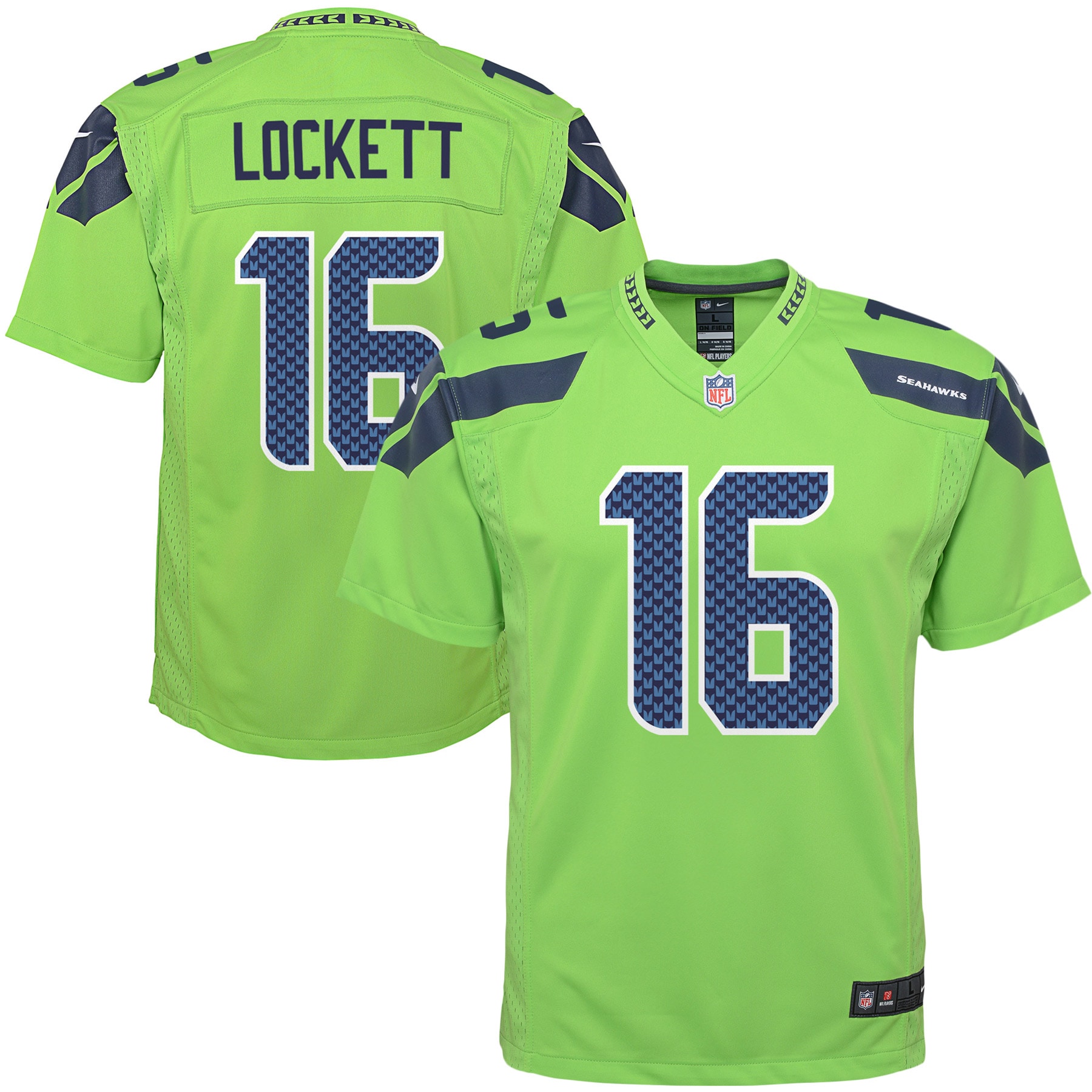 Youth Seattle Seahawks Tyler Lockett Neon Green Game Jersey