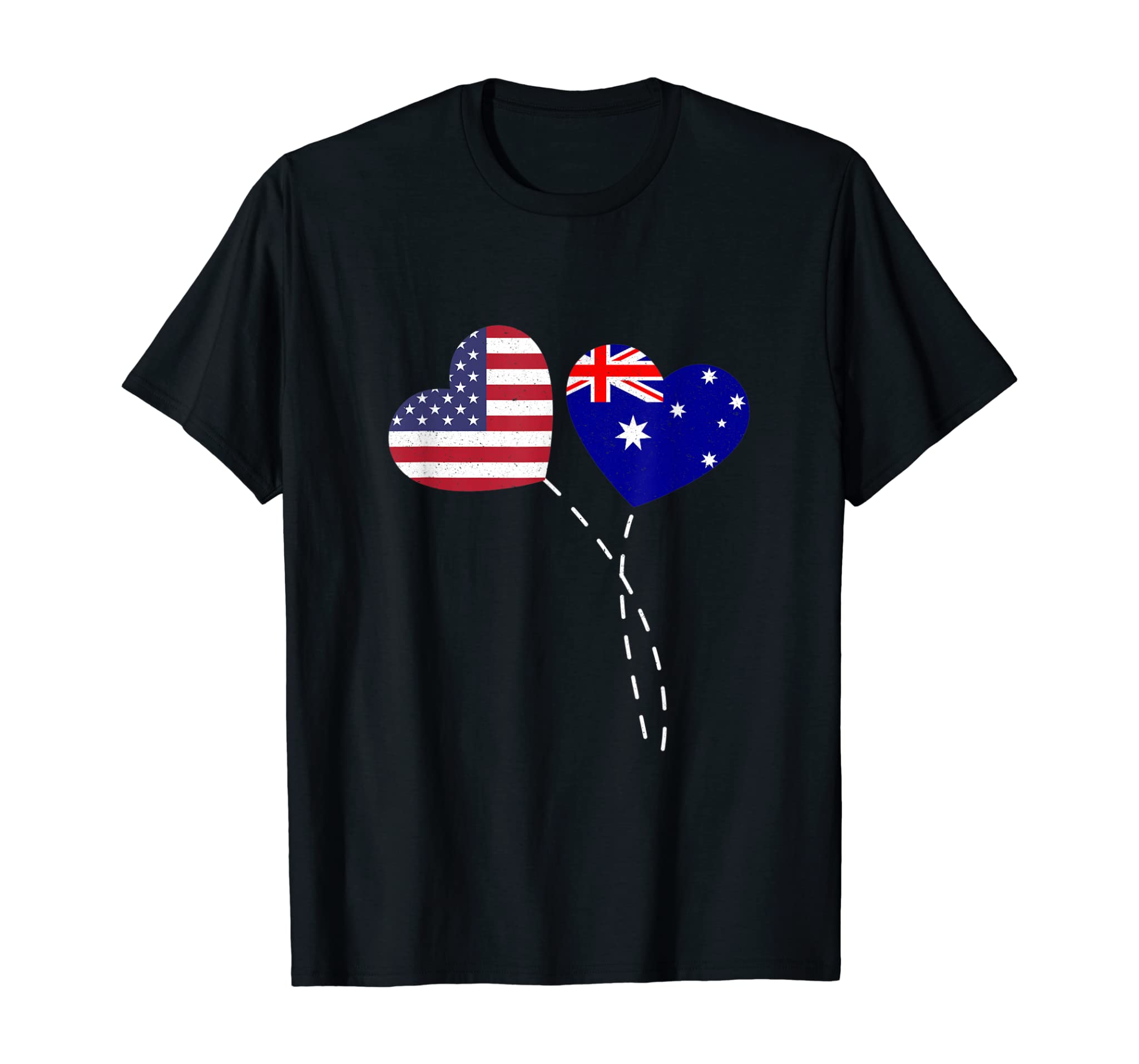 Loving Australia USA Flag Heart Australian Americans Love T-Shirt