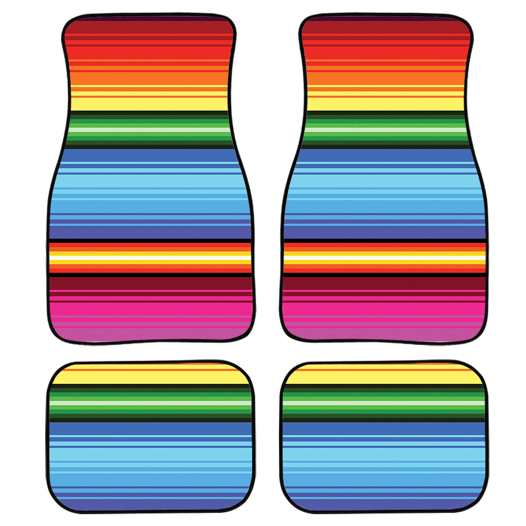 Cinco De Mayo Mexican Stripe Print Front And Back Car Floor Mats, Front Car Mat