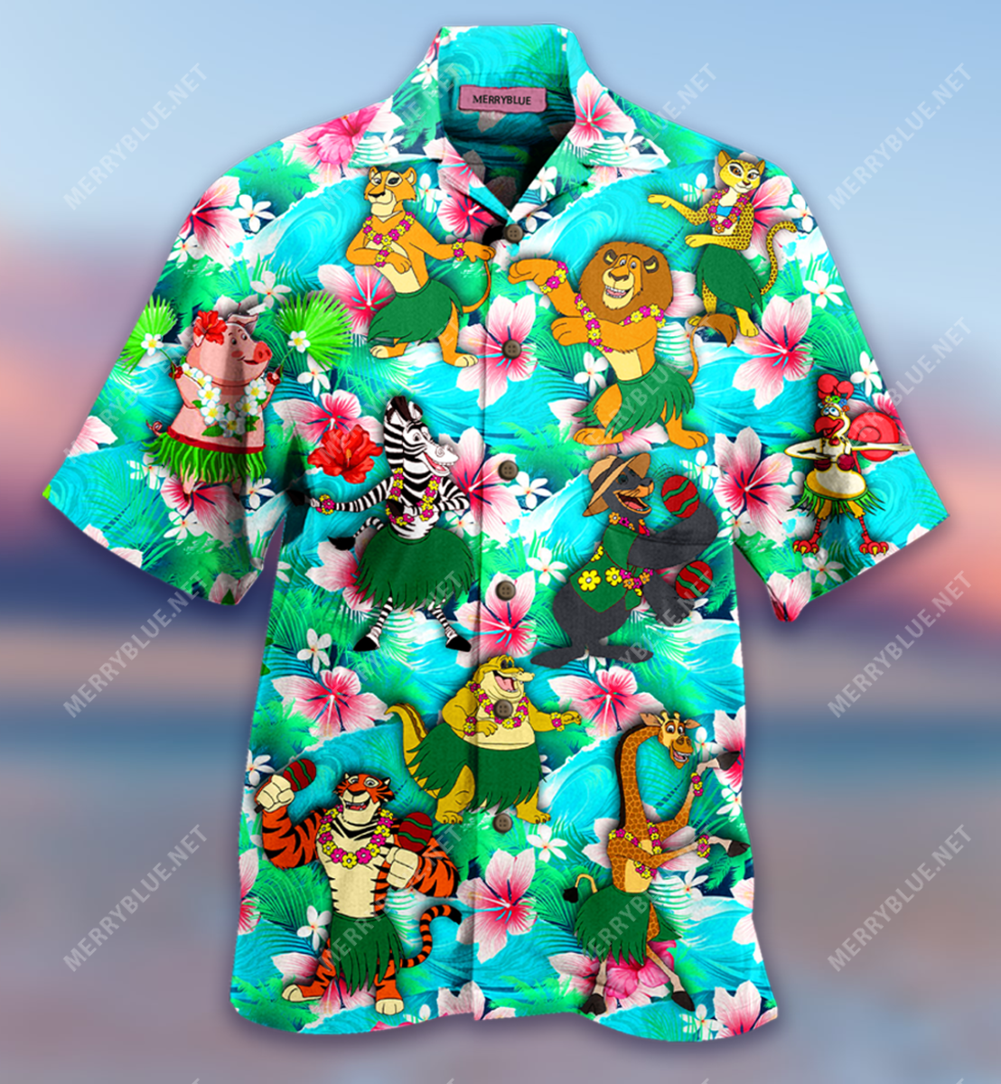 Hulu Dancing Cartoon Animals Unisex Hawaii Shirt Ha109422