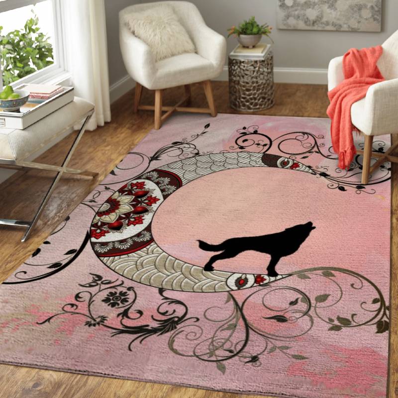 Wonderful mandala moon – Animals Area Rug Carpet