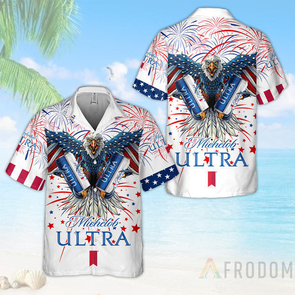 Aloha Fireworks Independence Day Eagle Michelob Ultra Hawaiian Shirt Ha68503