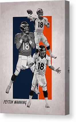 4 Peyton Manning Denver Broncos Joe Hamilton Canvas Print