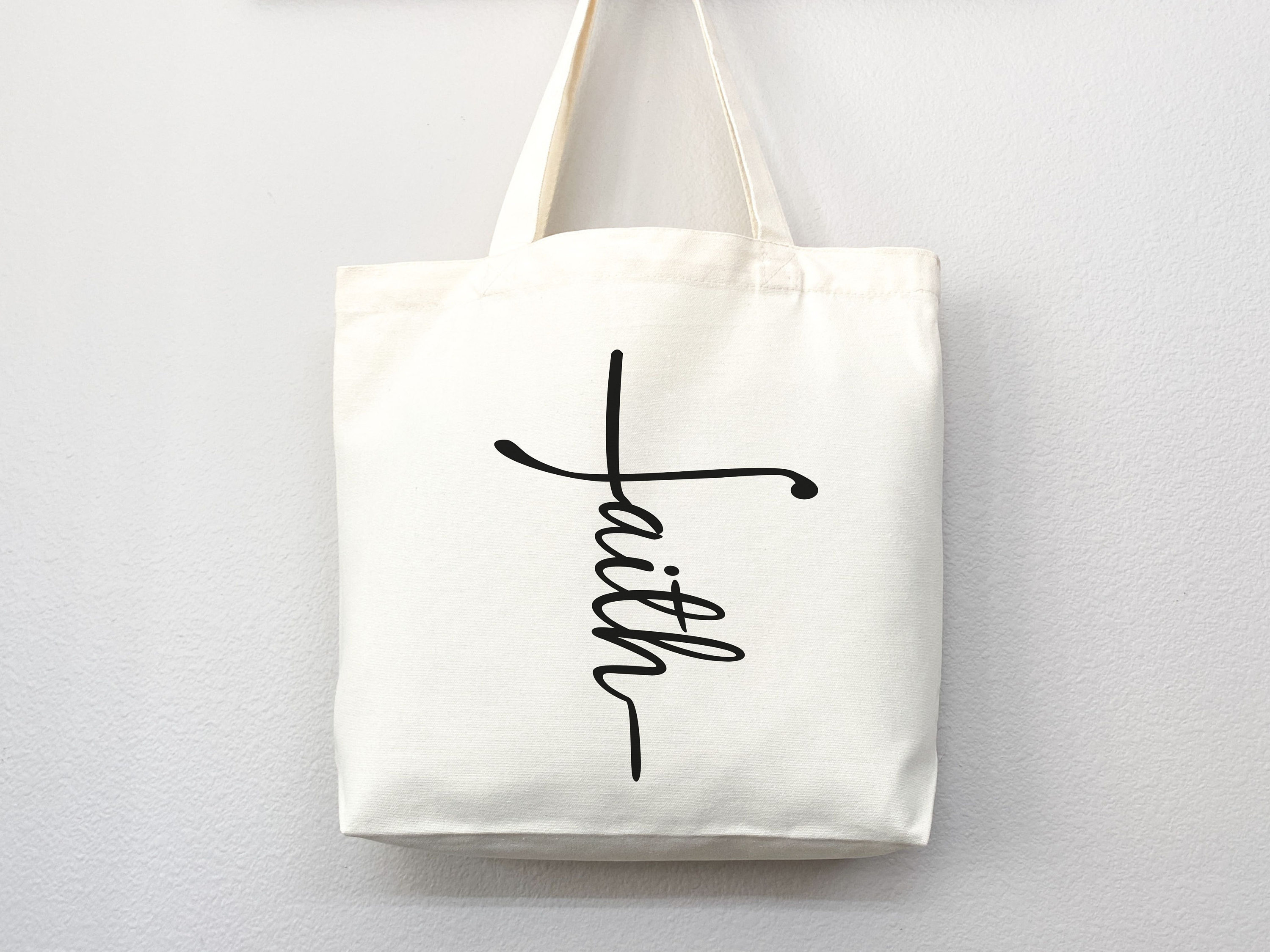 Faith Tote Bag Christian Tote Bag Canvas Gift Religious Gift Scripture Gift Bible Verse Christian Girl Gift Church Gift School Tote Shopper