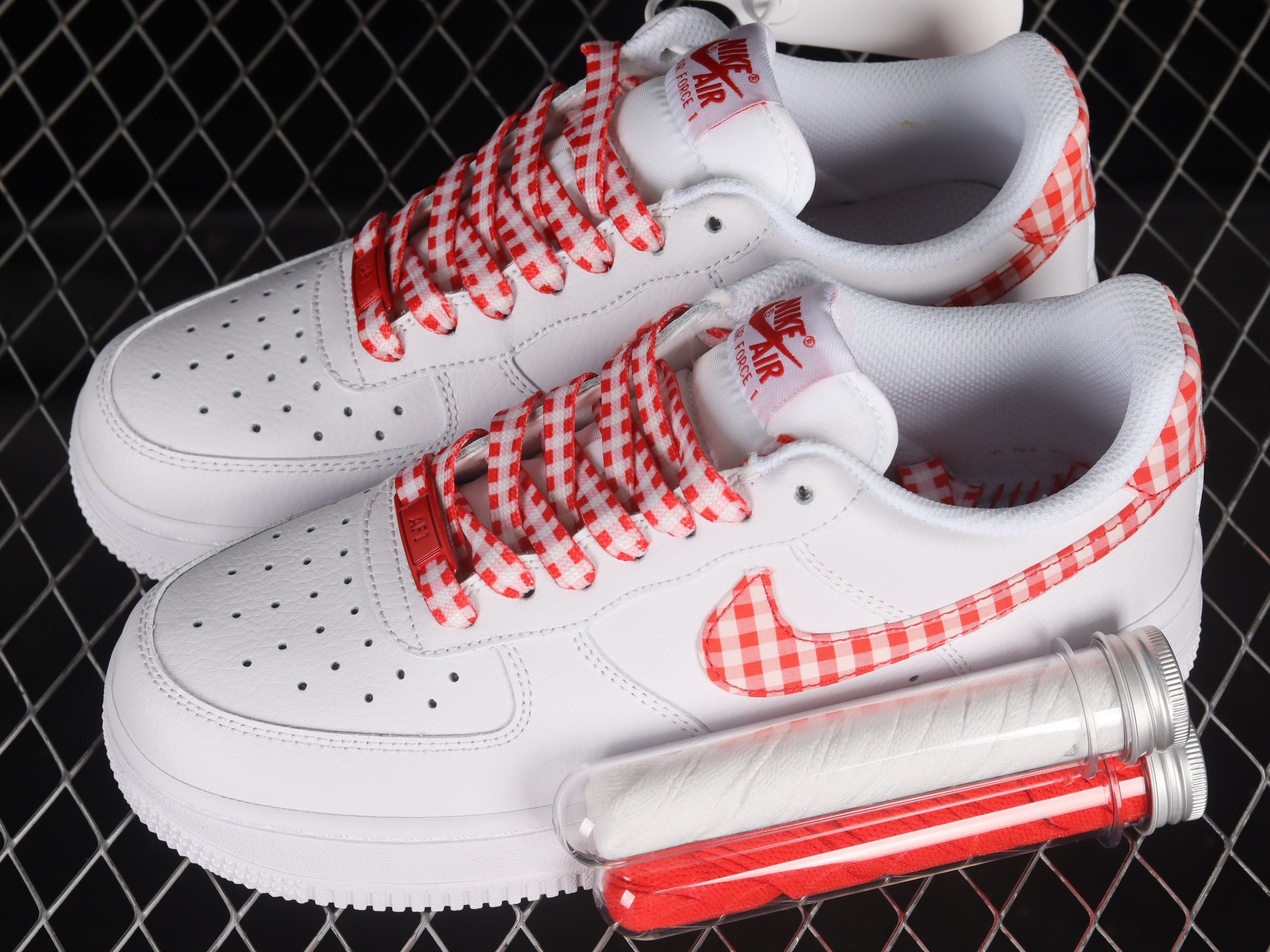 Nike Air Force 1’07 Low Plaid Shoes Sneakers – Red SNK968353822