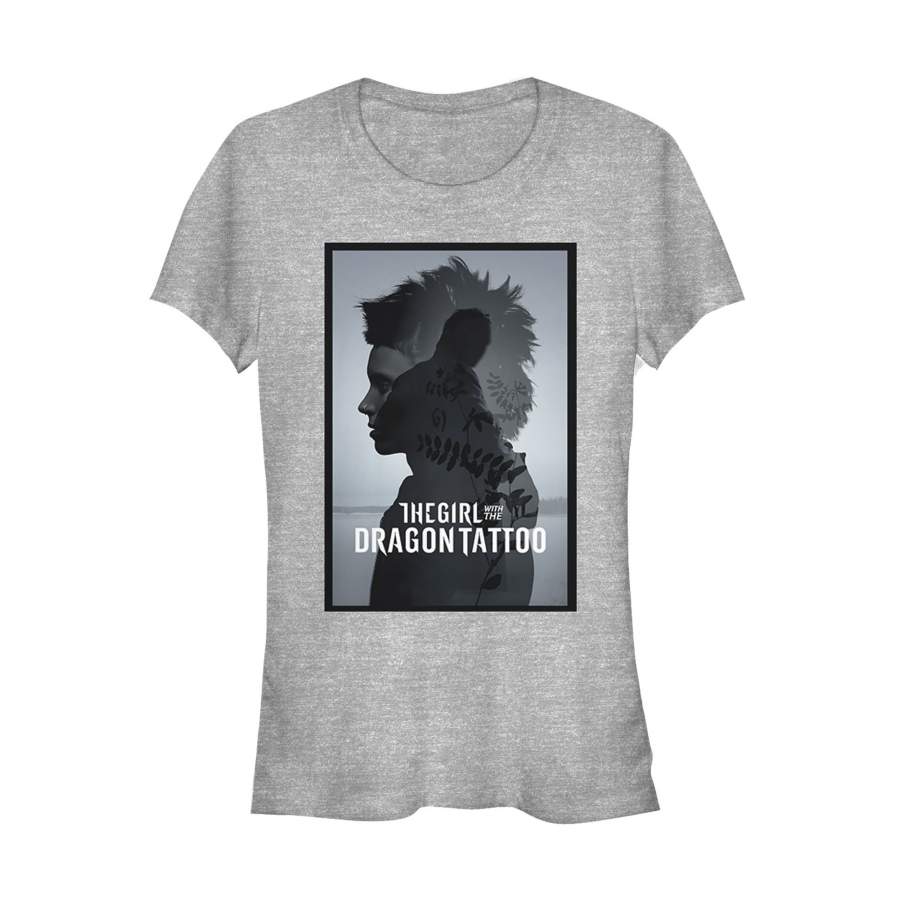 The Girl with the Dragon Tattoo Junior’s Lisbeth Profile  T Shirt Athletic Heather