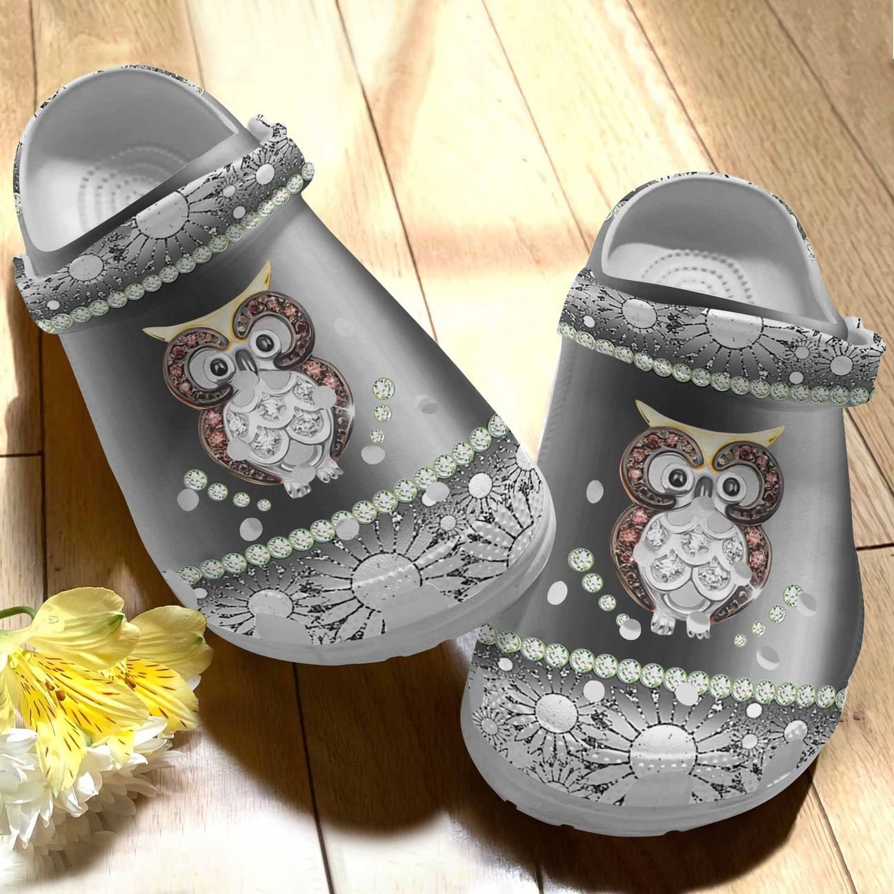 Owl Personalize Clog, Custom Name, Text, Fashion Style For Women, Men, Kid, Print 3D Whitesole Owl Lover