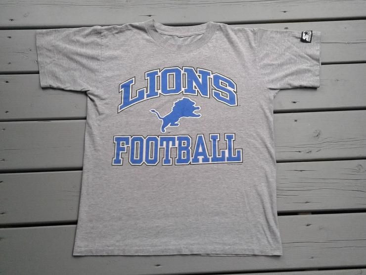 Vintage 1998 Detroit Lions Football Starter Grey Shirt