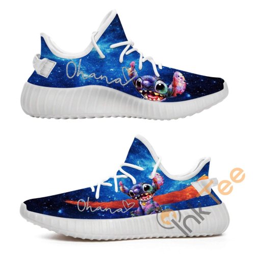 Stitch Ohana Galaxy Custom Shoes Personalized Name Yeezy Sneakers