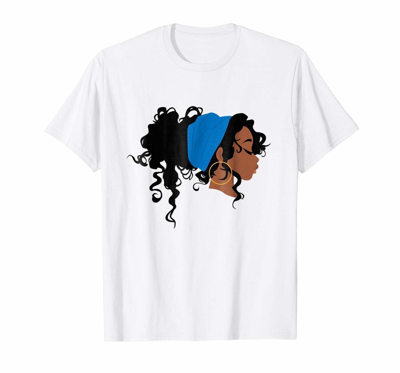 African American Head Wrap Turban Scarf Natural Hair T Shirt