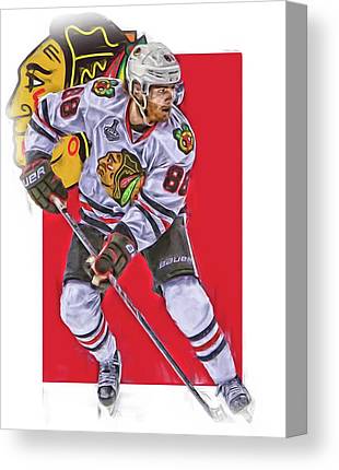 Patrick Kane Chicago Blackhawks Oil Art Series 2 Joe Hamilton Canvas Print