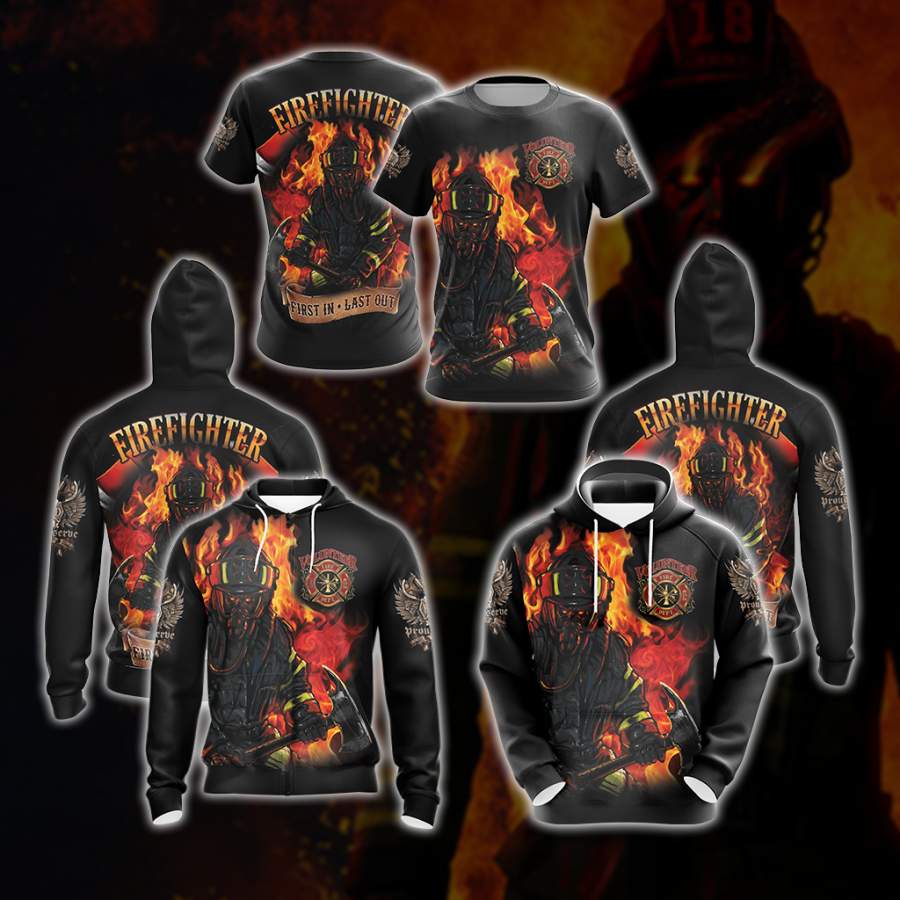 Firefighter First In Last Out Unisex 3D Hoodie – Plumosu Store