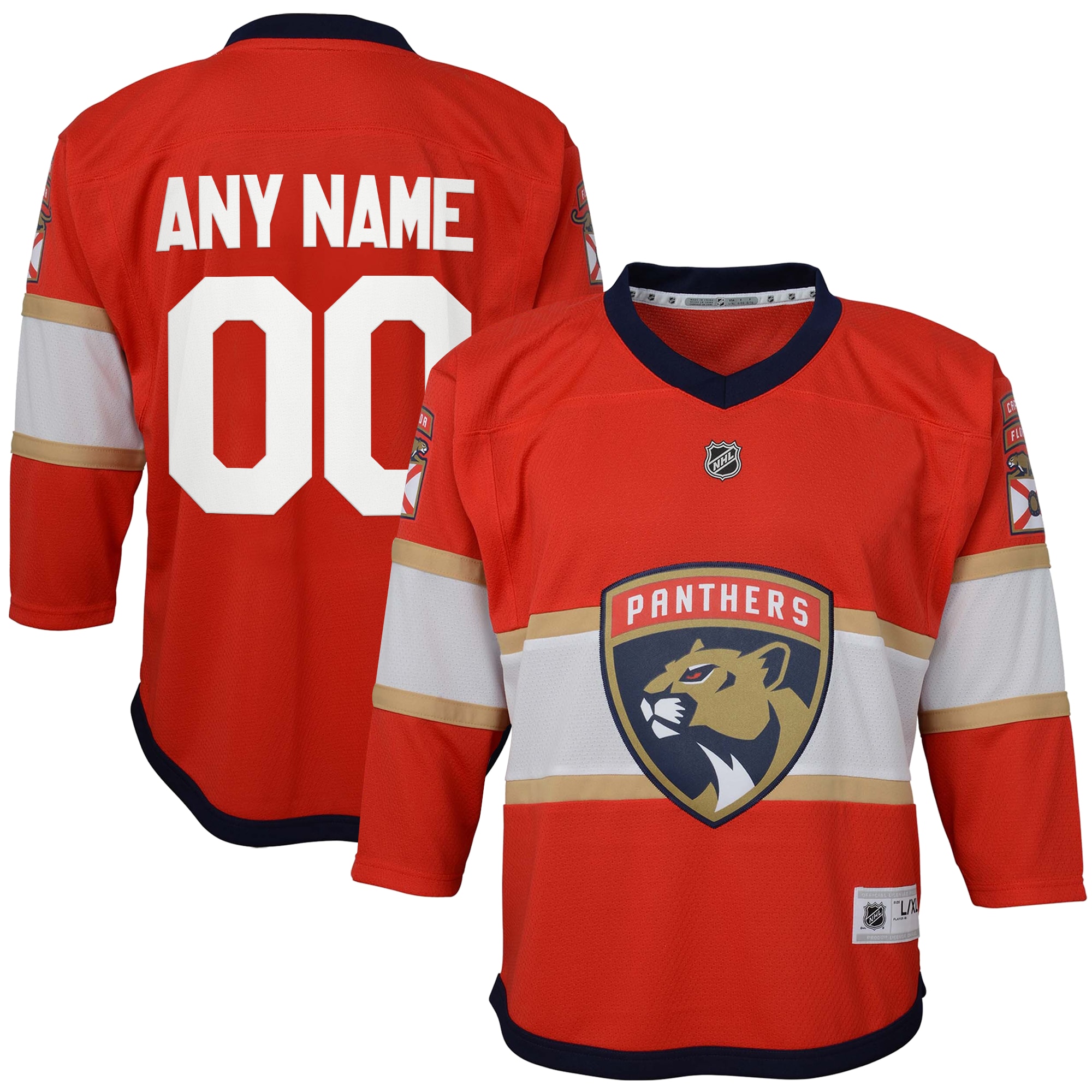 Youth Florida Panthers Red Home Custom Jersey