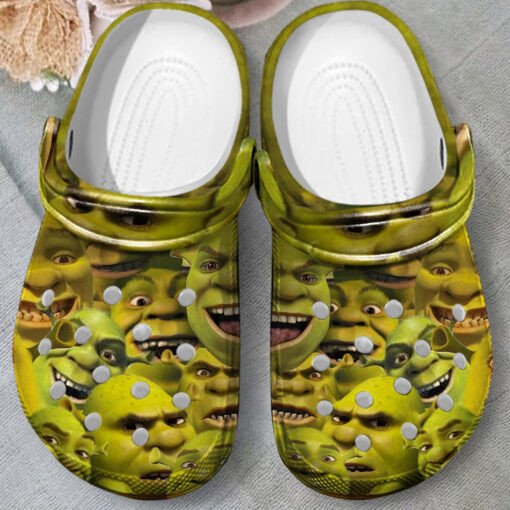 Shrek Full Face Art Crocs Crocband Clog Comfortable Water Shoes