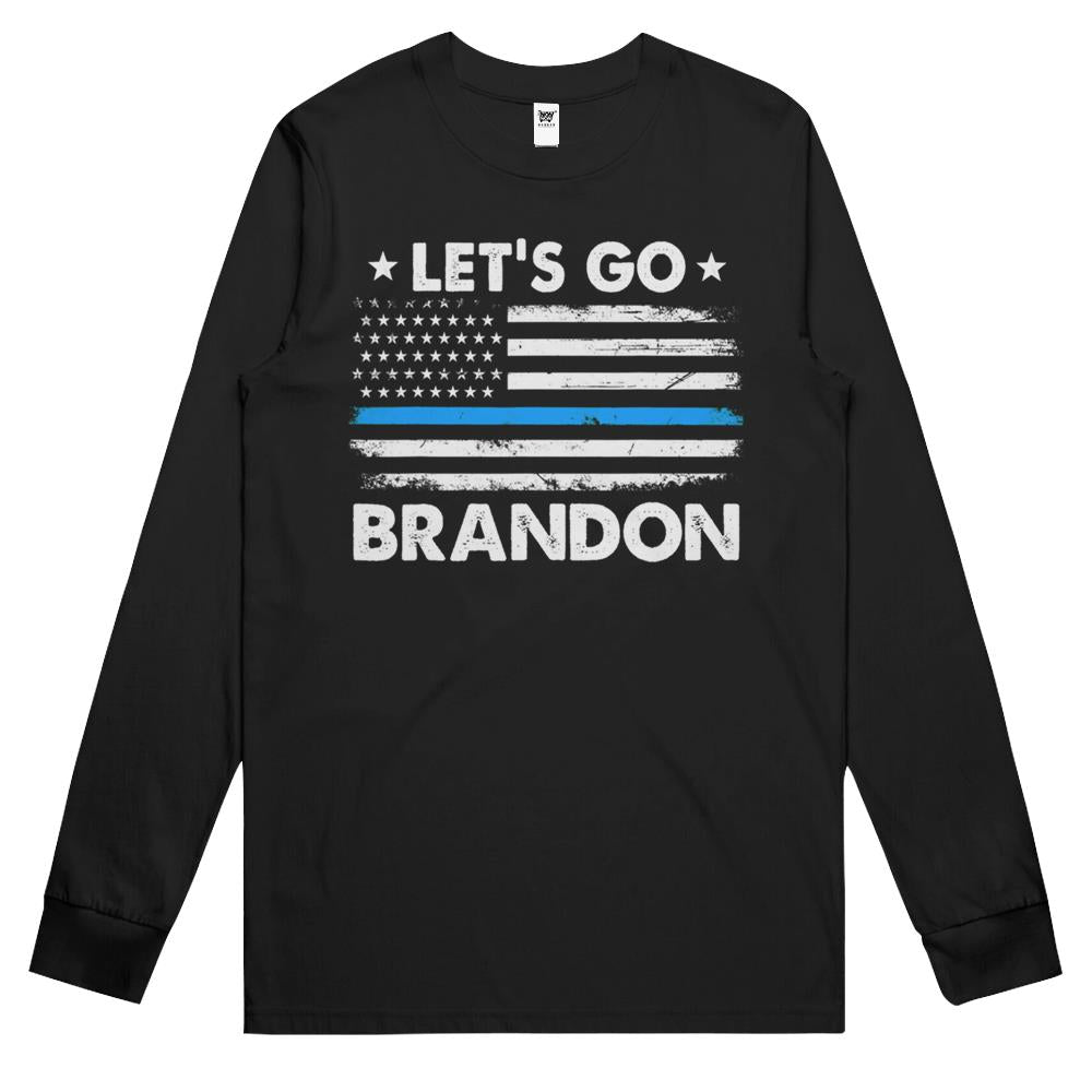 Let’S Go Brandon American Us Flag Blue Line Lets Go Brandon Long Sleeve T Shirts