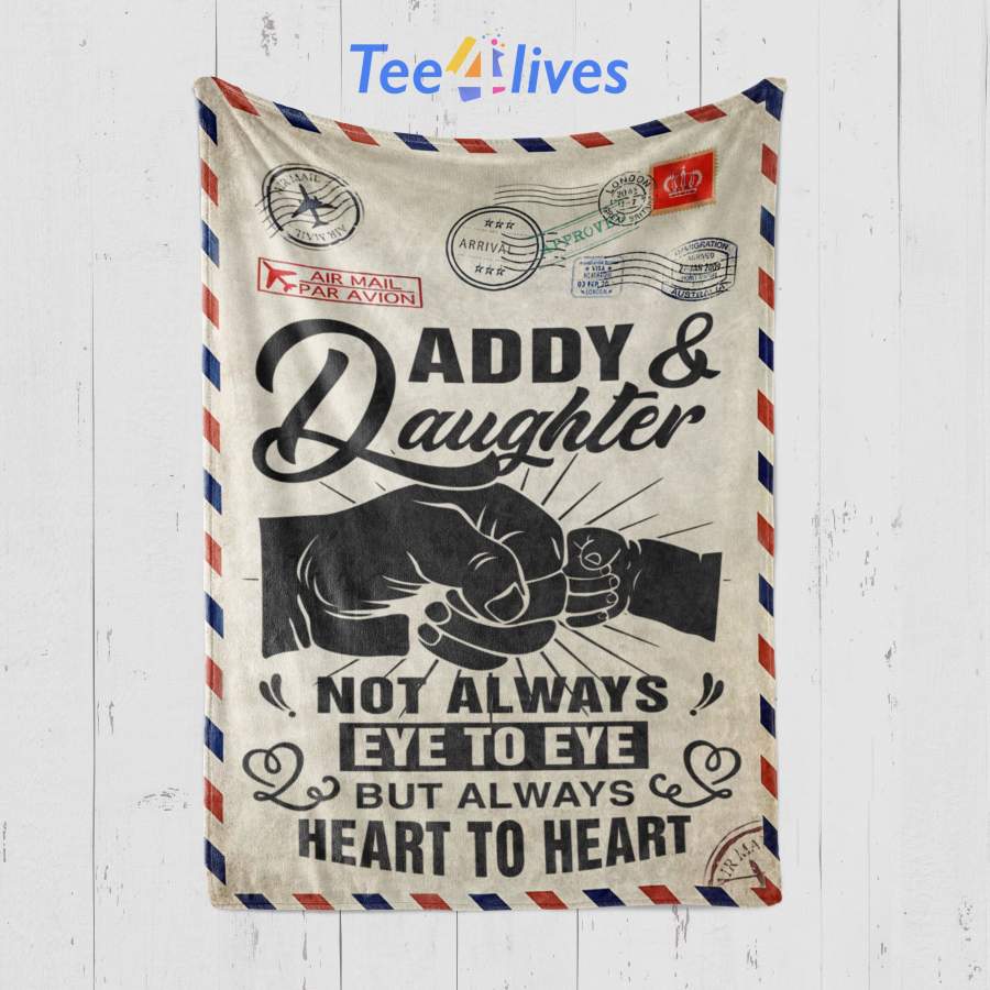 Custom Blanket Personalized Letter Daddy And Daughter Blanket – Gift for Dad & Daughter