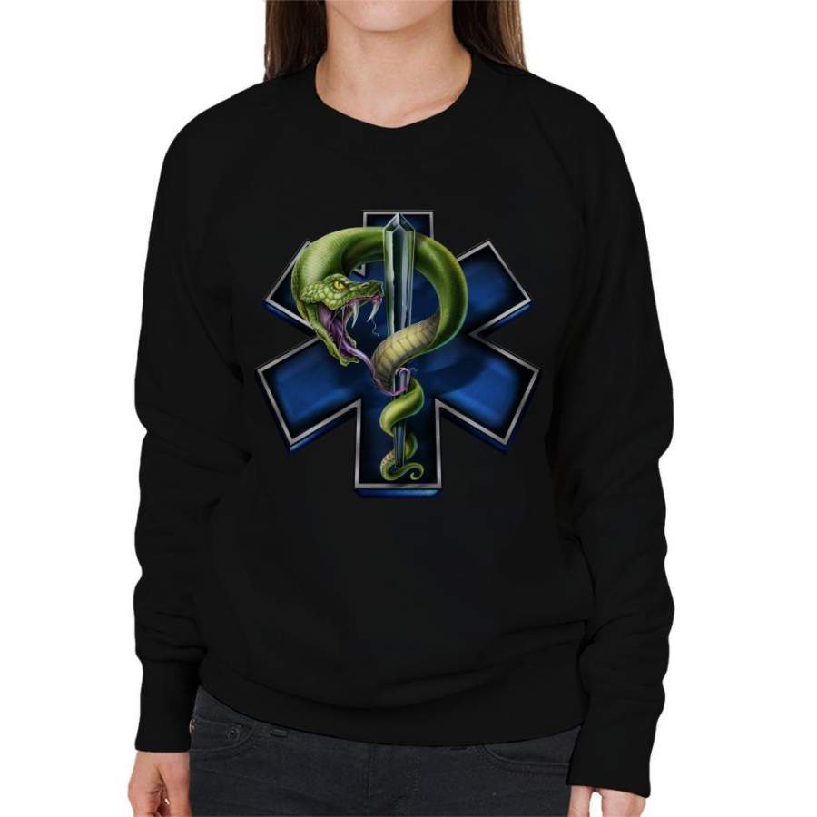 EMS Star Of Life With Snake Women’s Sweatshirt