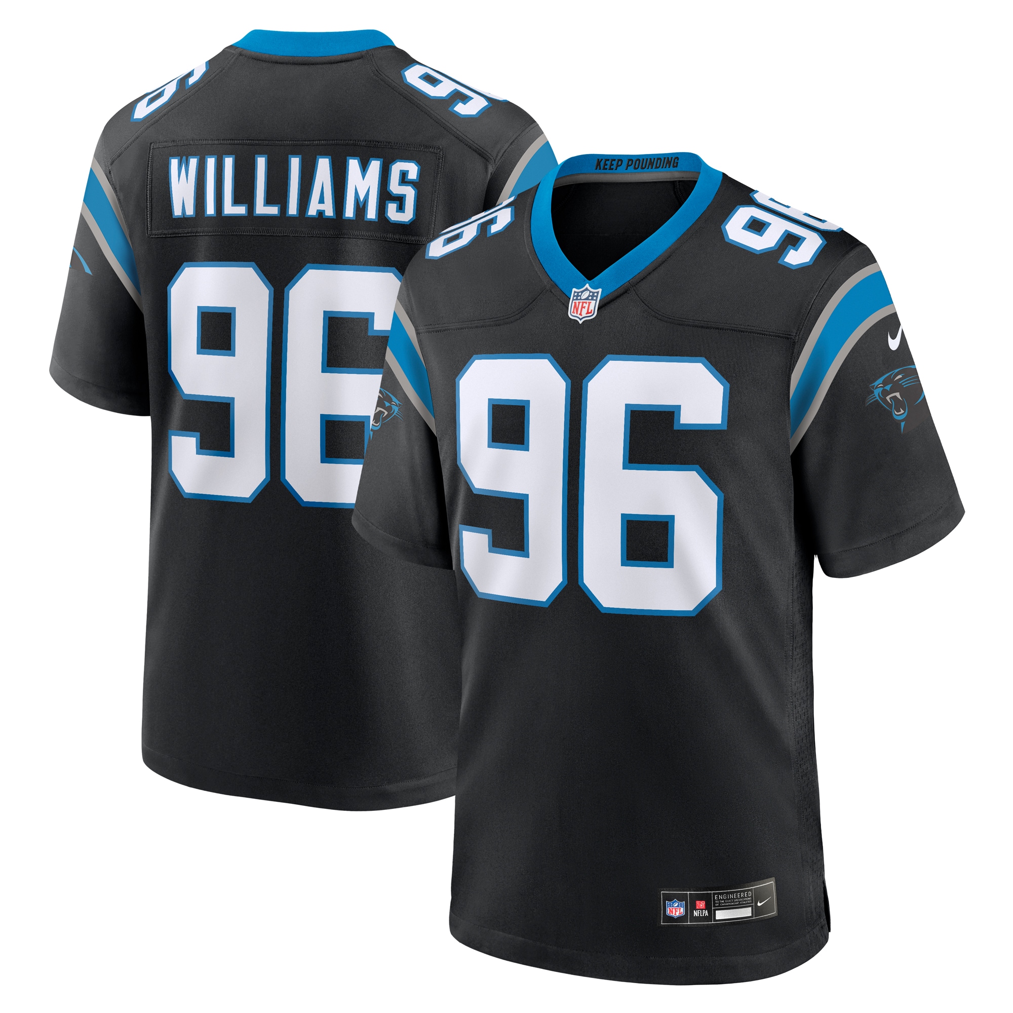 Men’s Carolina Panthers DeShawn Williams Black Game Player Jersey