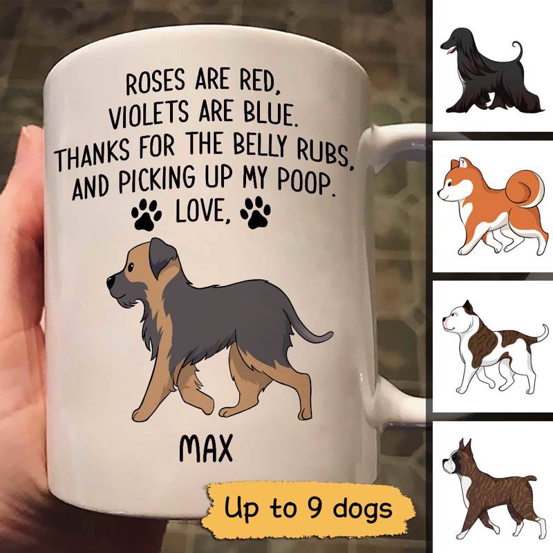 Roses Are Red Walking Dog Personalized Mug