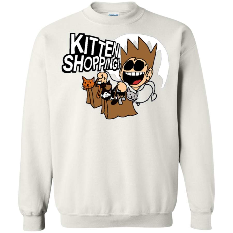 AGR EDDSWORLD KITTEN SHOPPING Crewneck Pullover Sweatshirt