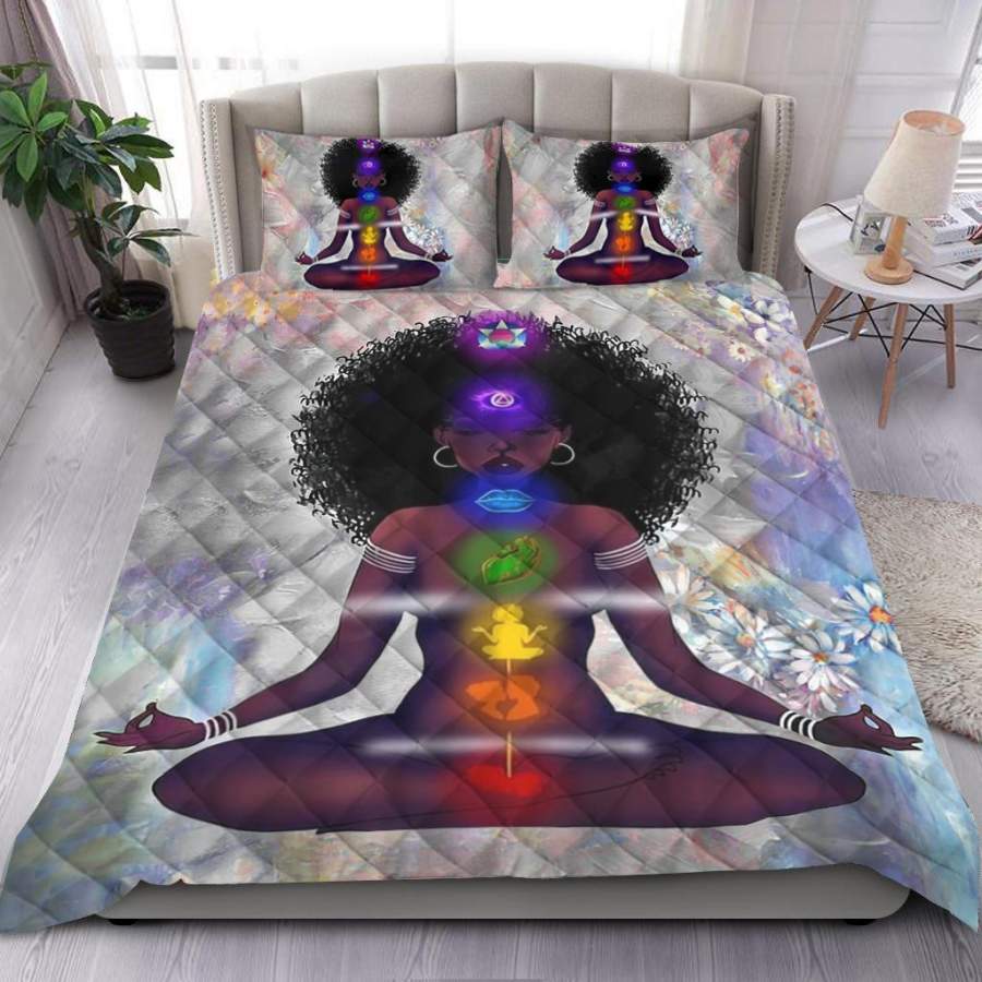 Yoga black girl quilt bedding set HAC080602-HG