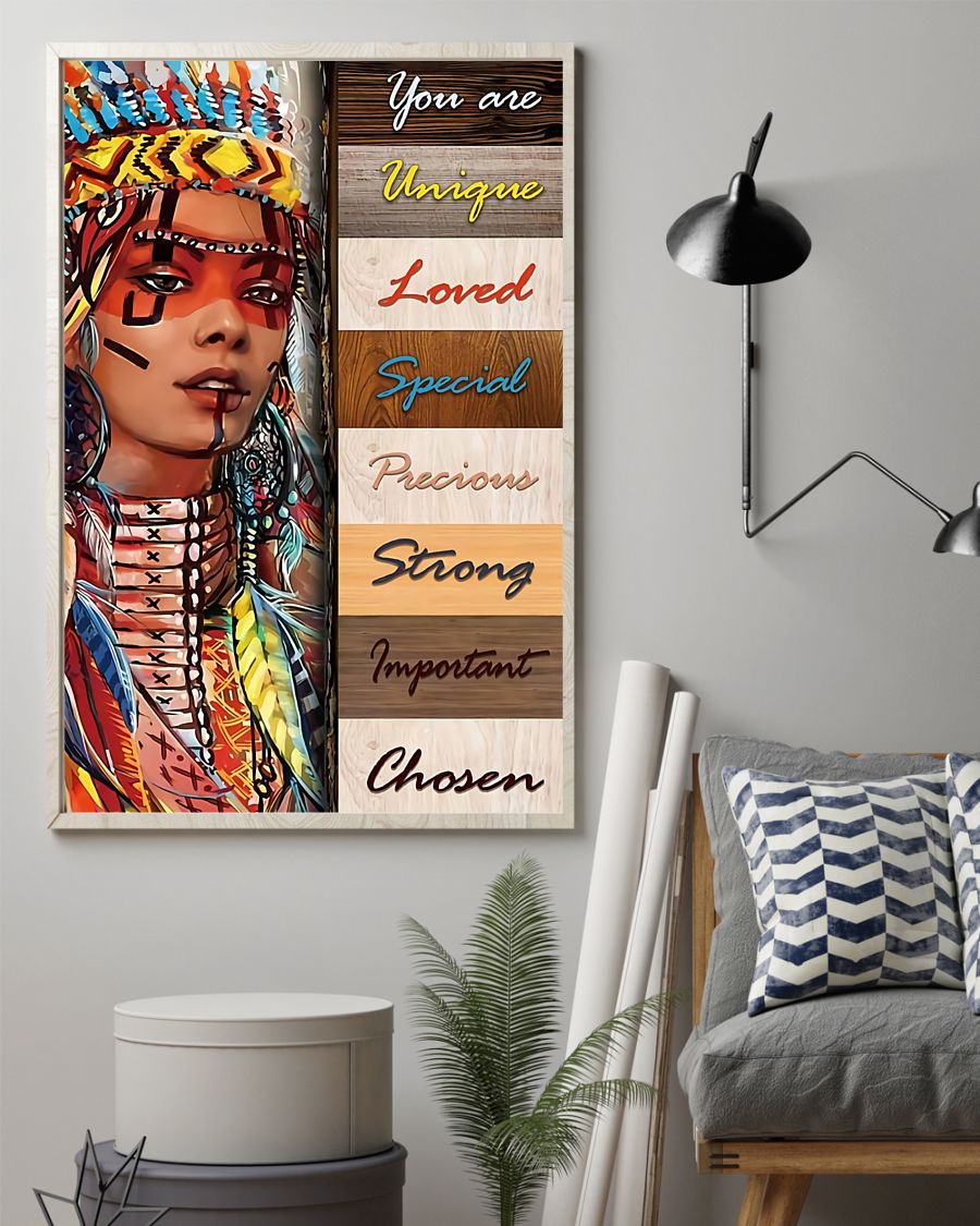 Native Girl Native American Vertical Canvas And Poster | Wall Decor Visual Art