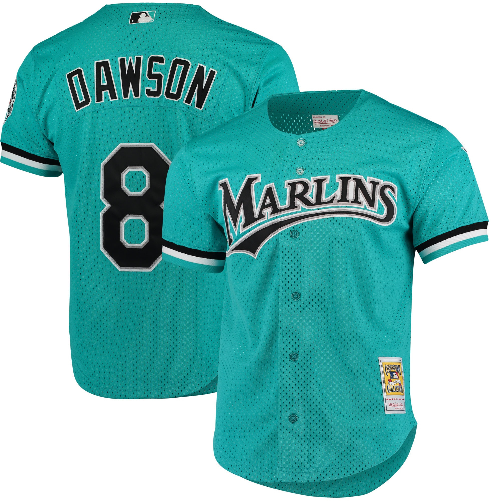 Andre Dawson Florida Marlins Mitchell & Ness Fashion Cooperstown Collection Mesh Batting Practice Jersey – Teal MLB