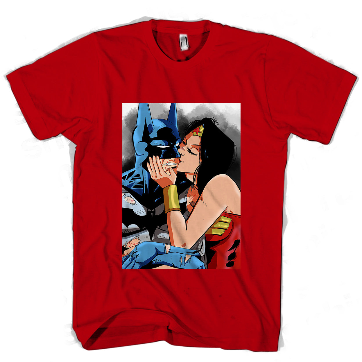 Wonder Woman Kiss Batman Man’s Tee T-Shirt