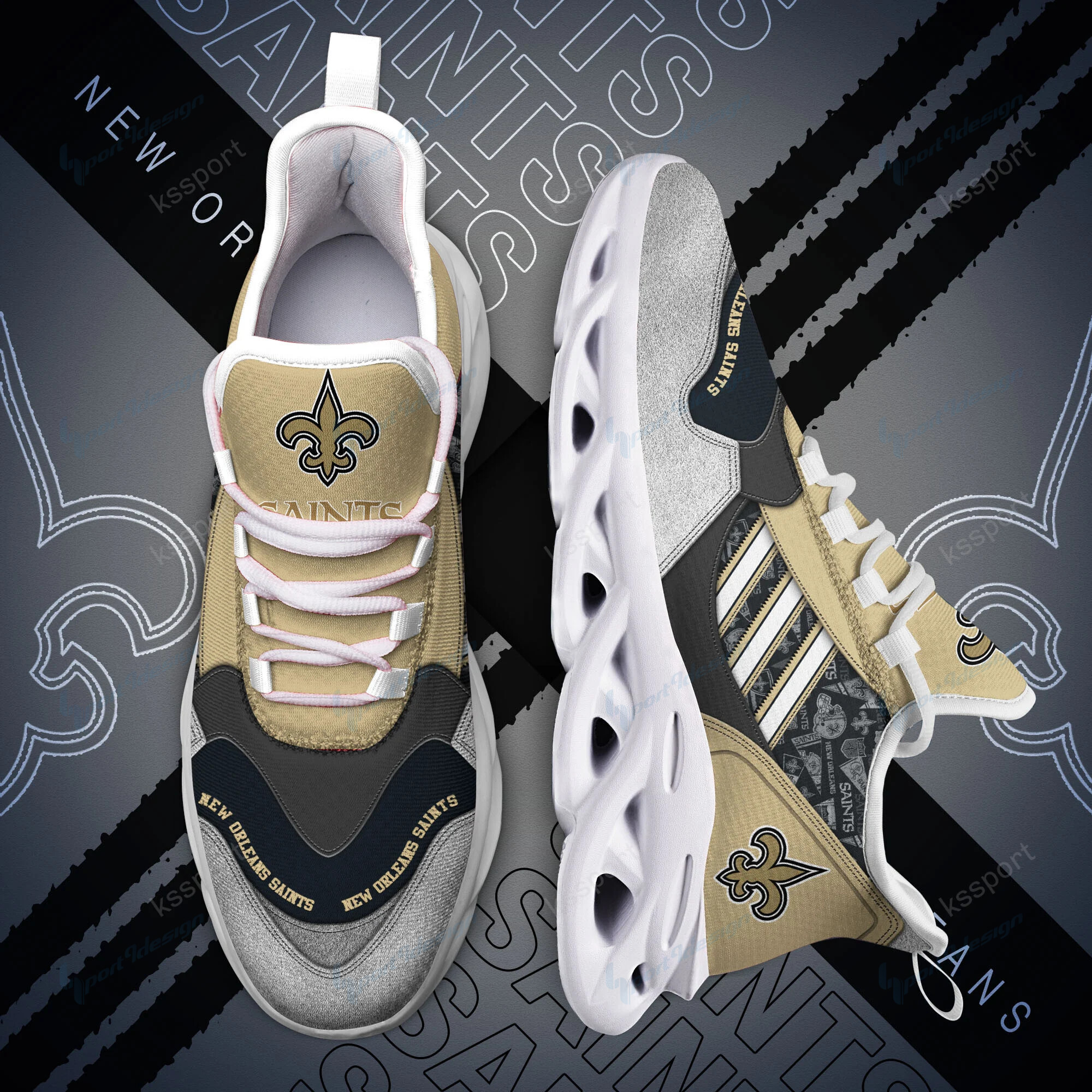 New Orleans Saints Yezy Running Sneakers Bg754