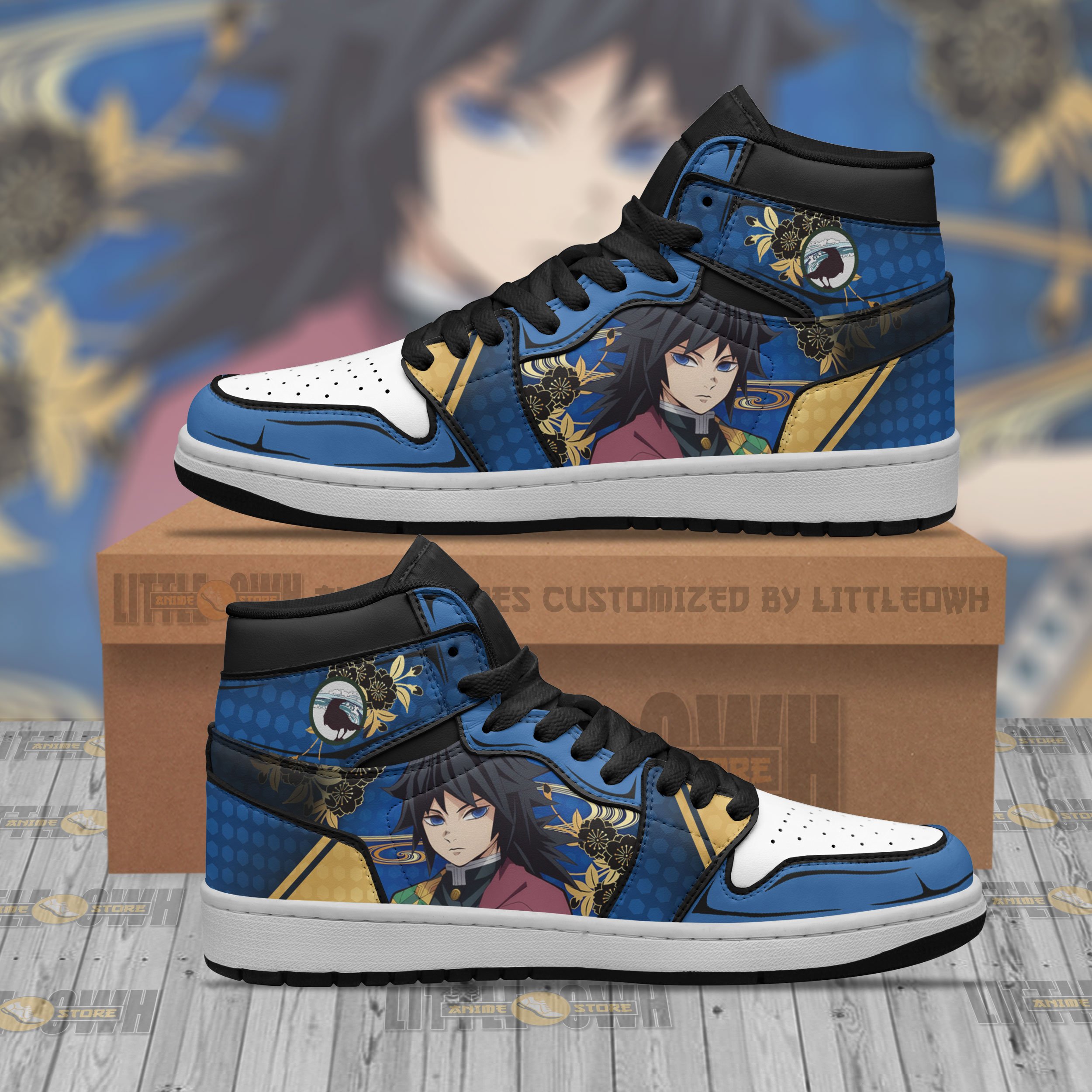 Giyu Tomioka Jd Sneakers Custom Demon Slayer Anime Shoes ...