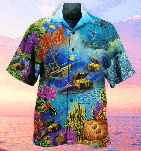 Waybackapparel Amazing Aquarium 3D Hawaiian Shirt