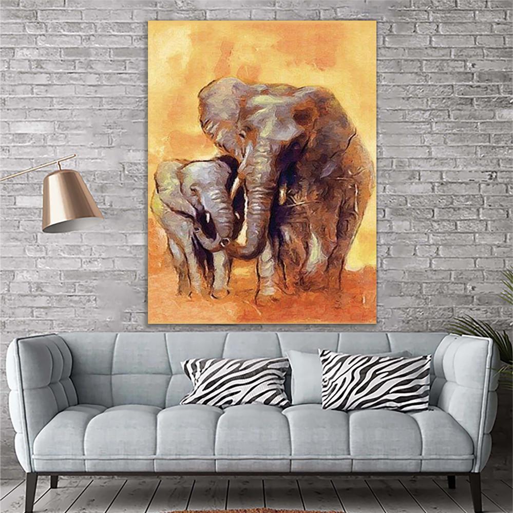 Elephants Premium Wall Art Canvas