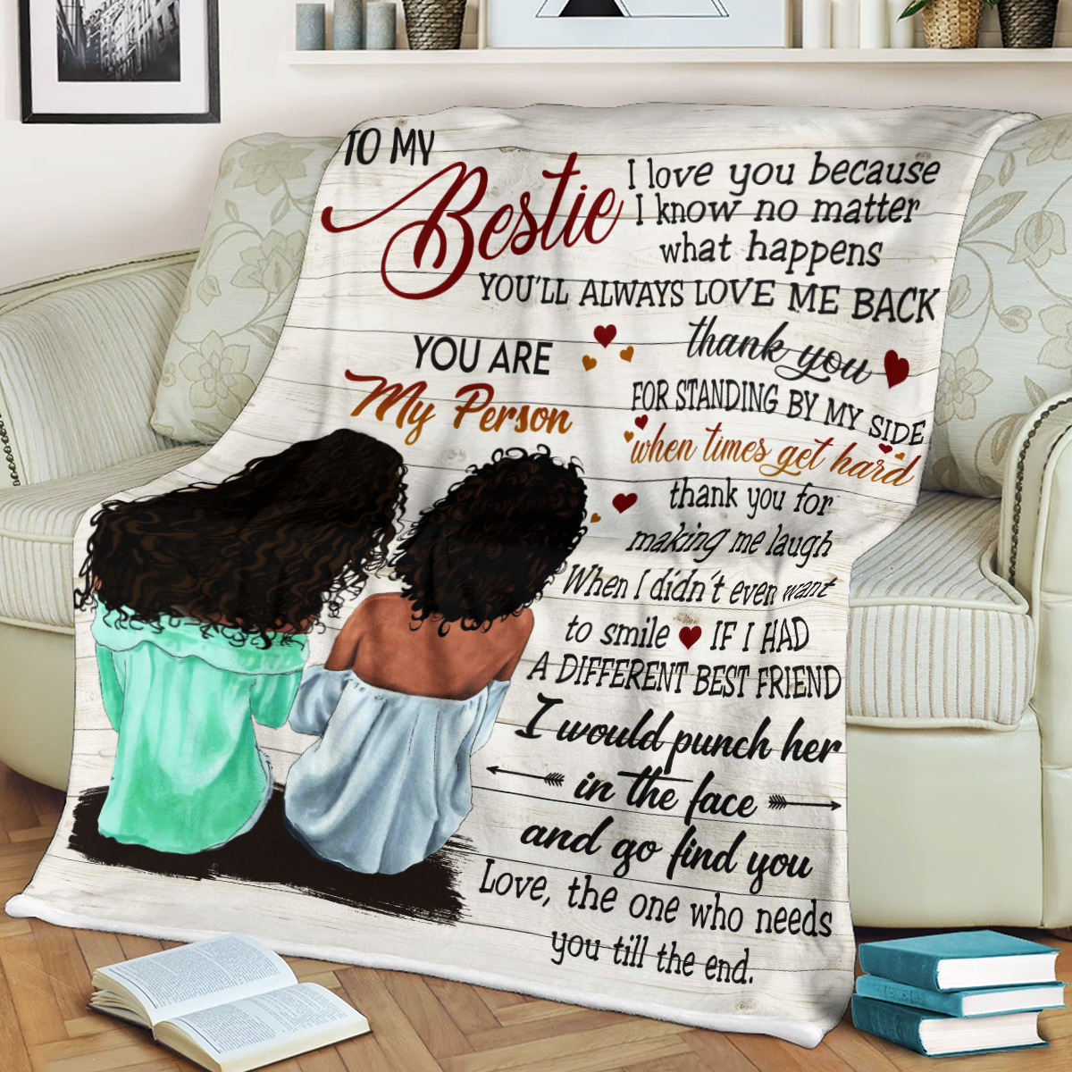 To My Bestie, You Are My Person Blanket