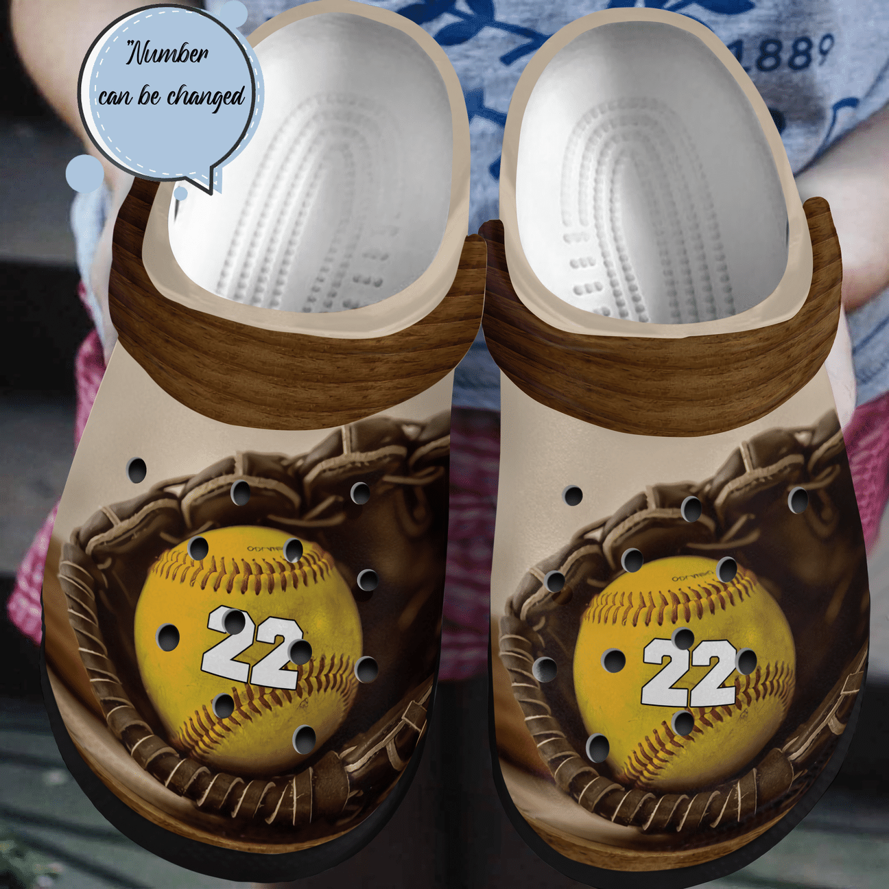 Softball Personalized Clog, Custom Name, Text, Color, Number Fashion Style For Women, Men, Kid, Print 3D Glove And Ball