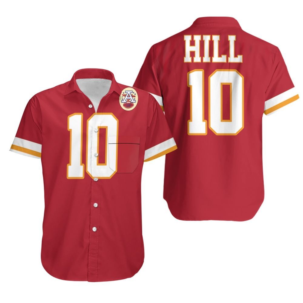 Tyreek Hill Kansas City Chiefs Red Jersey Inspired Style Hawaiian Shirt