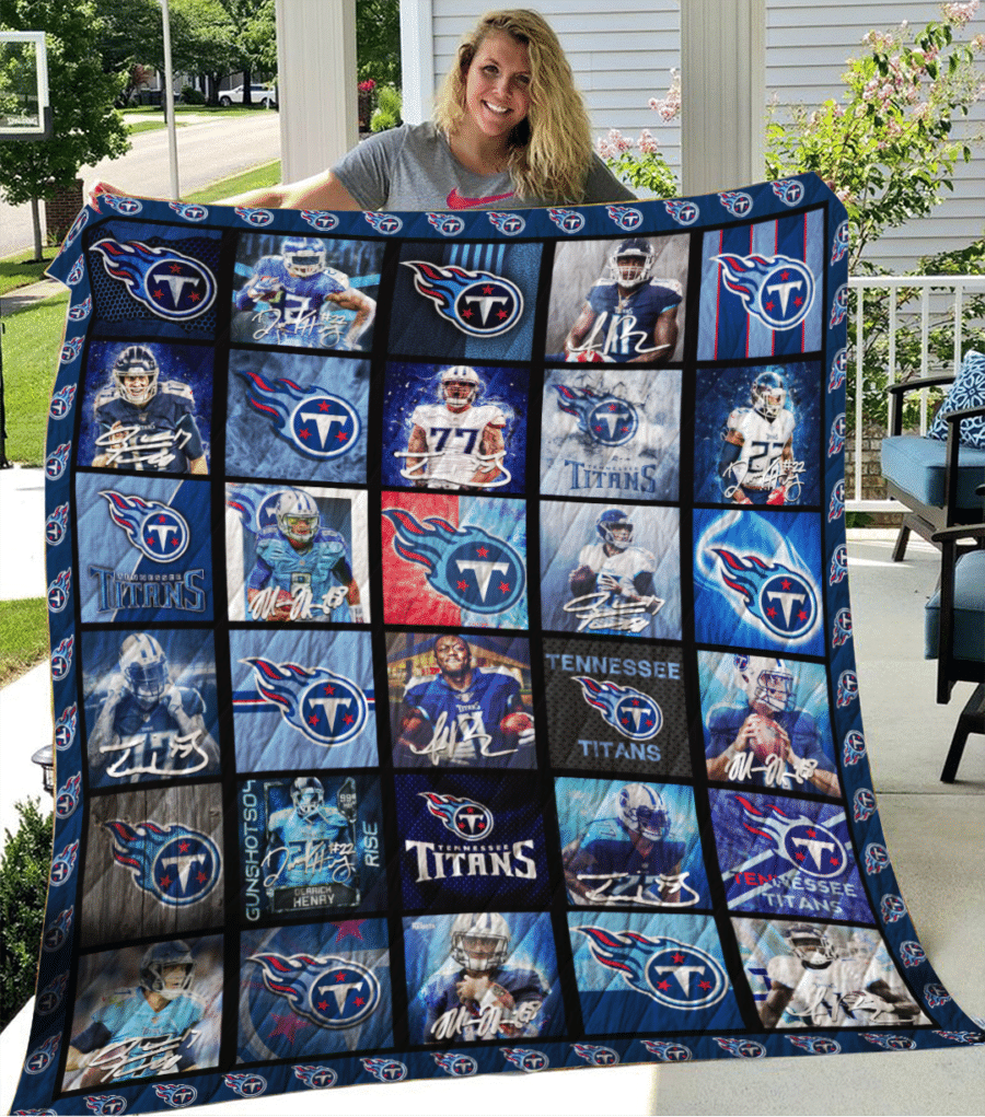 Tennessee Titans Legends Football Team 3D Quilt Blanket – Blue-Tph