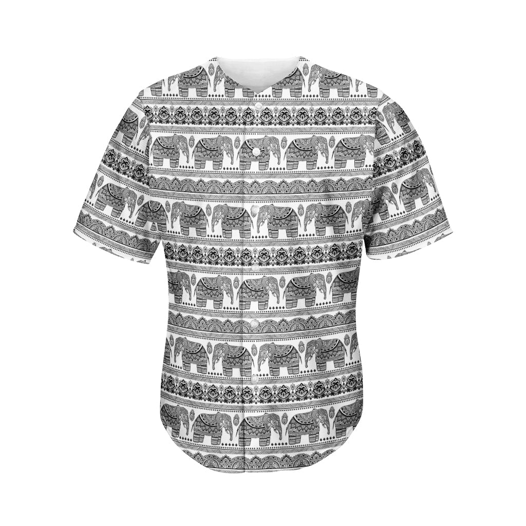 Indian Bohemian Elephant Pattern Print Men’S Baseball Jersey 3D Print