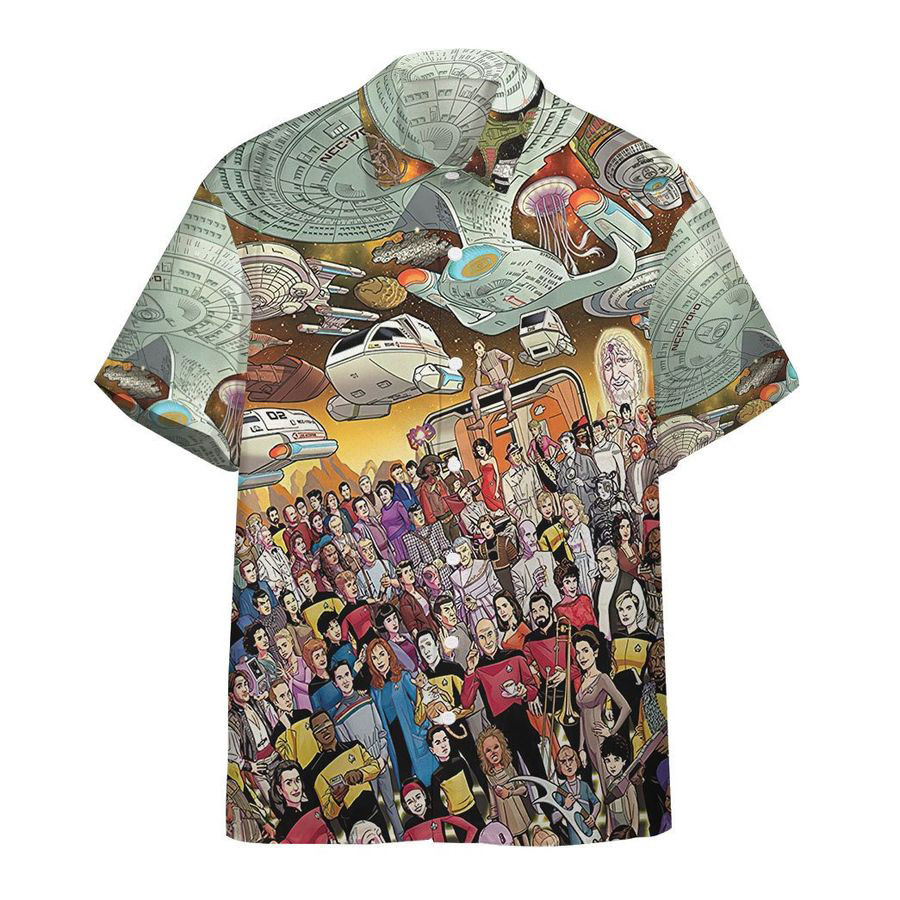 Star Trek Anniversary With Characters Under Brown Sky All Over Print Hawaii Shirt Ha91062