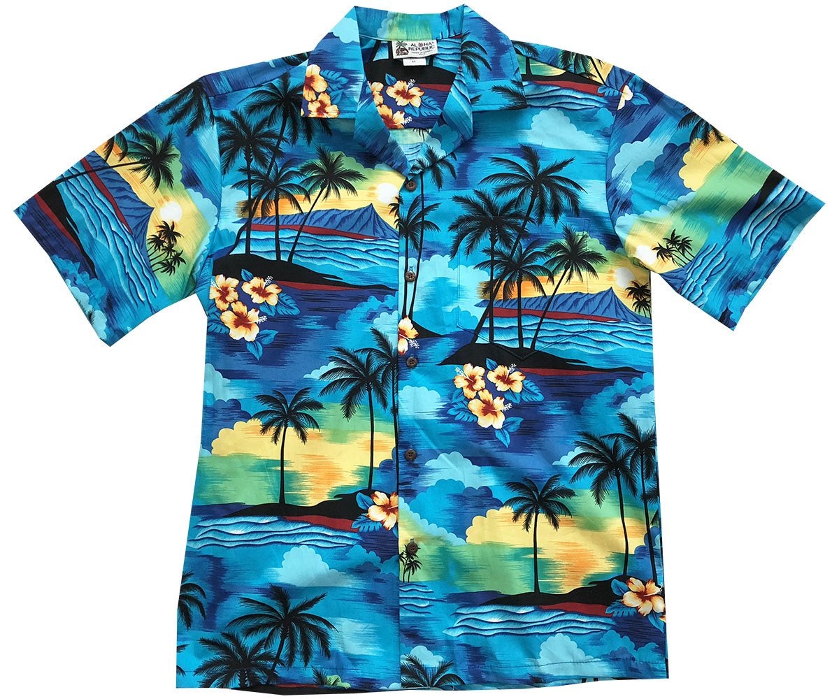 Diamond Head Dusk Bluehawaiian Shirt Made In Summer Beach Shirts Ha96057