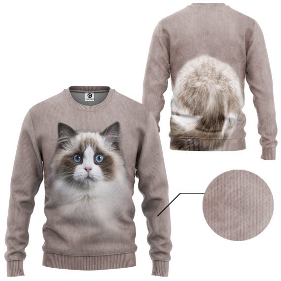 3D Ragdoll Cat All Over Print Unisex Sweatshirt For Cat Lovers