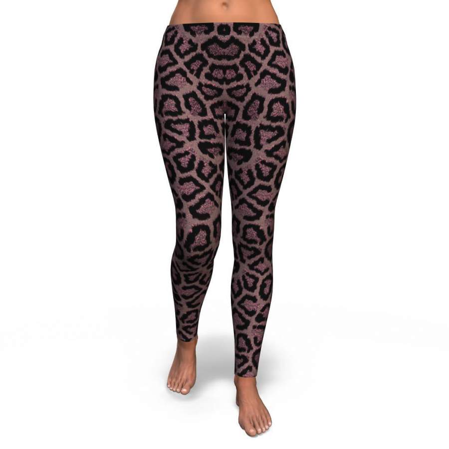 Brown Cheetah Leopard Pattern Print Pattern Women Leggings