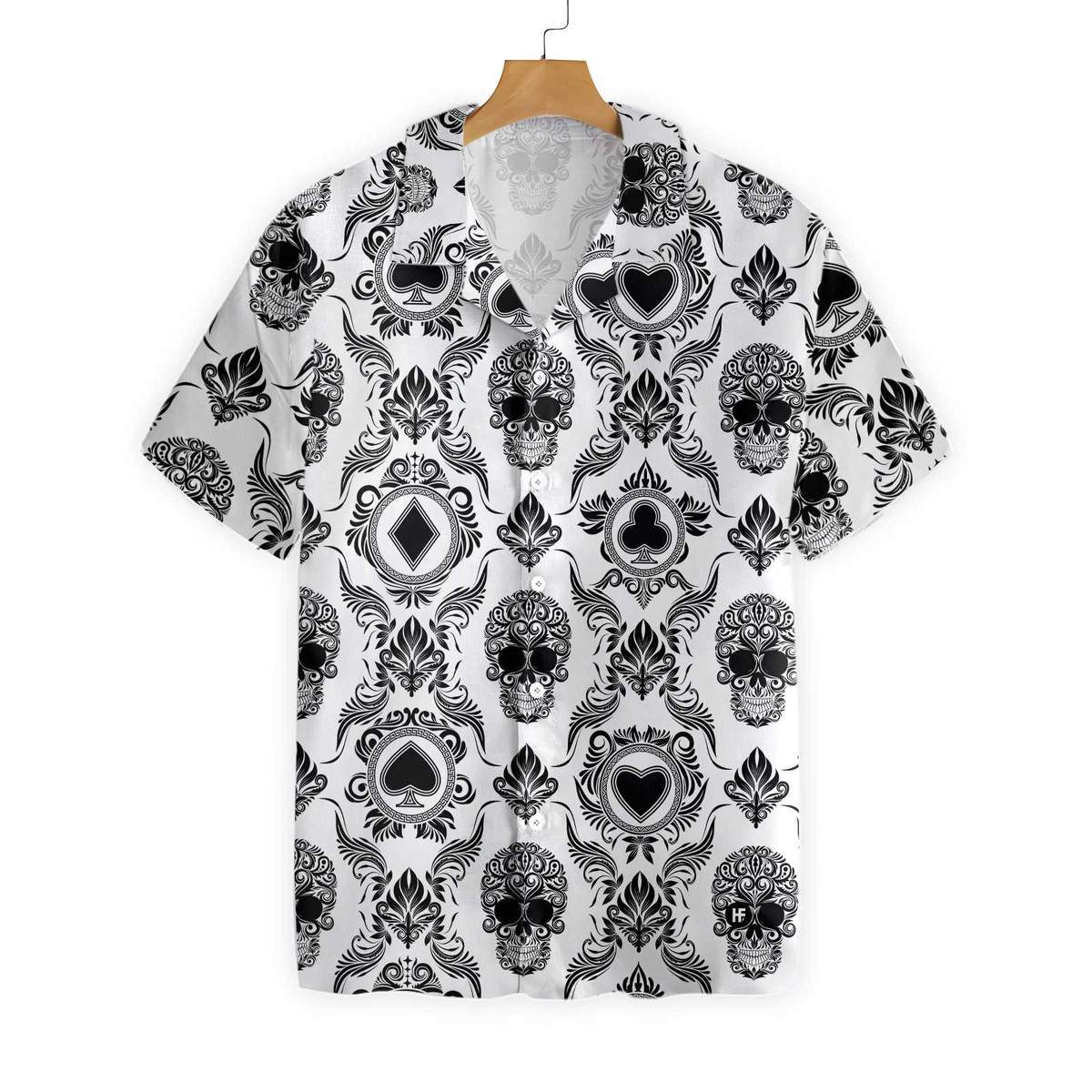 Casino And Black Skull Hawaiian Shirt Ha39501