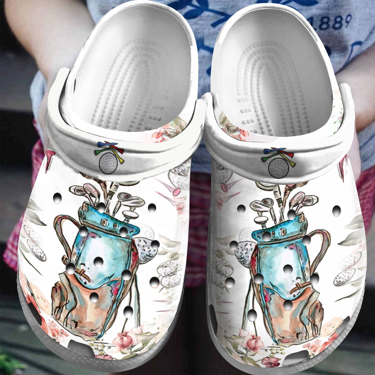 Golf Personalized Clog, Custom Name, Text, Color, Number Fashion Style For Women, Men, Kid, Print 3D Golf Florals