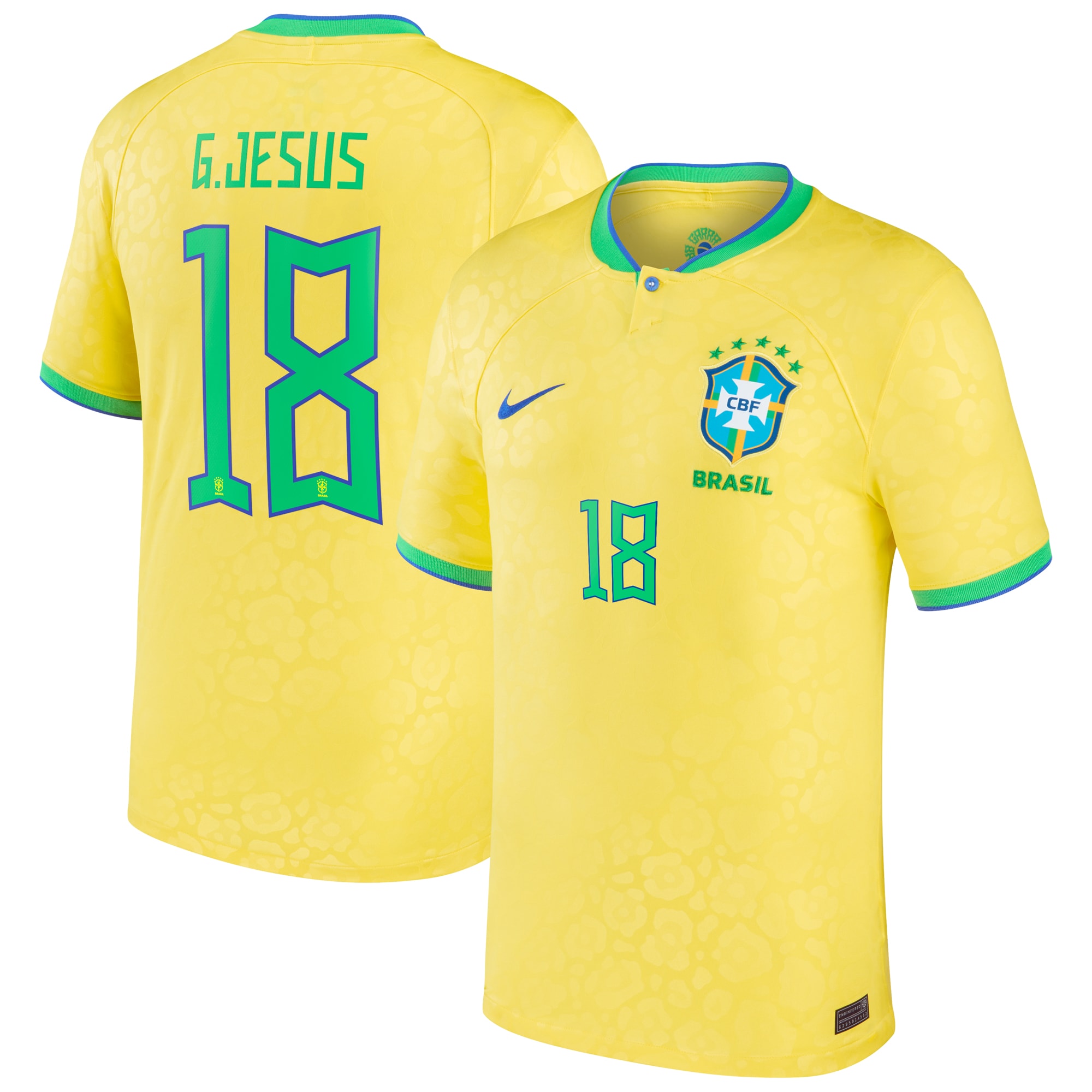 Gabriel Jesus Brazil National Team 2022/23 Replica Home Jersey – Yellow