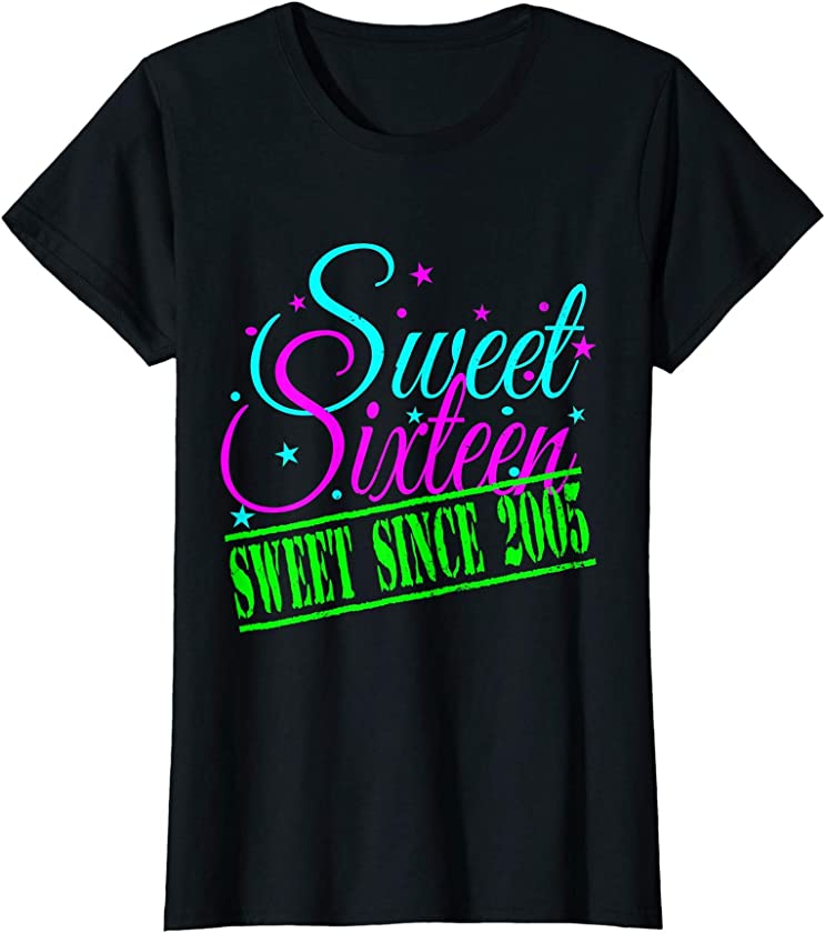 Vintage Sweet 16 Girl Teen Birthday Born 2005 Sixteenth 2.0 T-Shirt