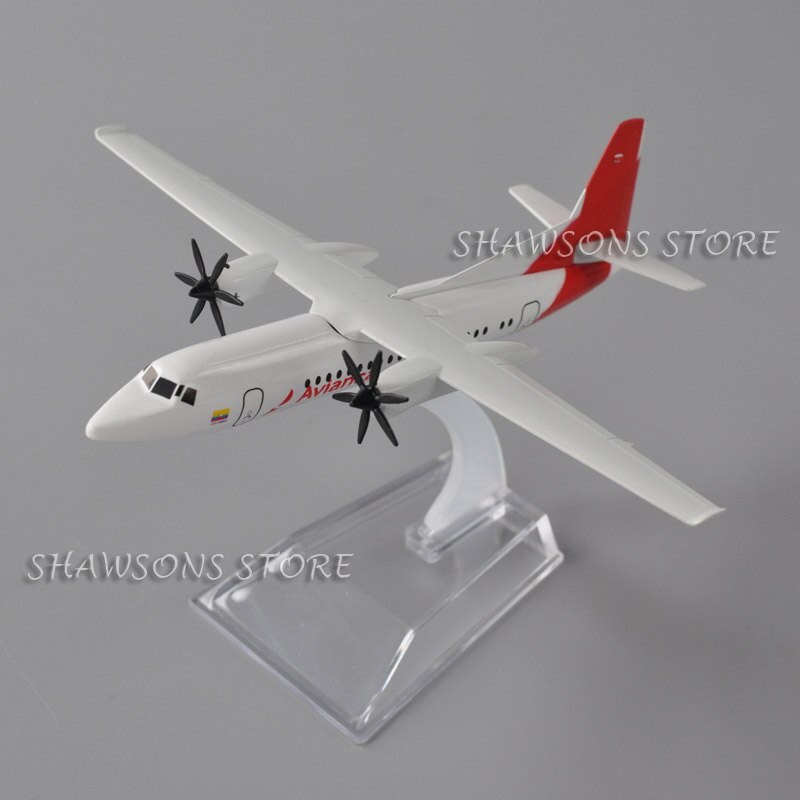 1:200 Scale Diecast Metal Plane Model Toys Fokker F50 Avianca Airliner 16cm Miniature Replica alx