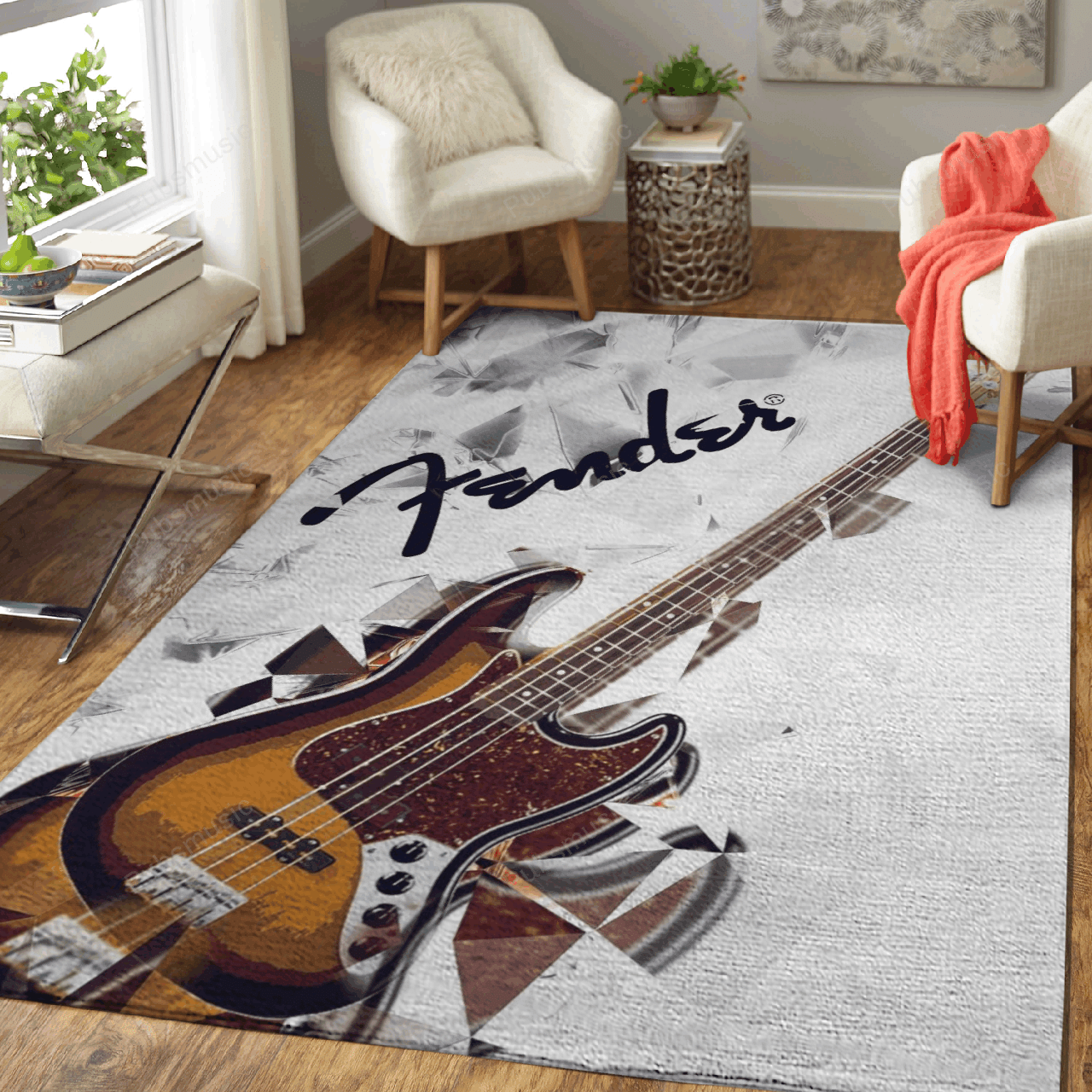 fender bass art 2 – Music Art Studio Art For Fans Area Rug Carpet