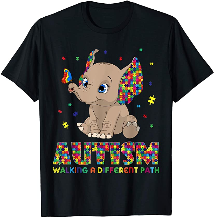 Autism Elephant Walking A Different Path T-Shirt