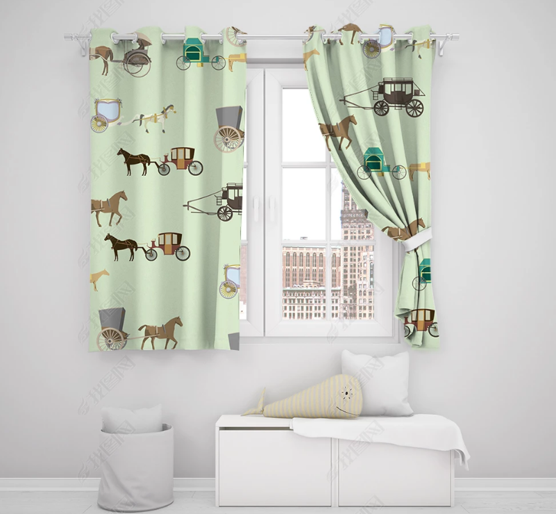 3D Cartoon Animal Carriage Curtains And Drapes Lqh 429